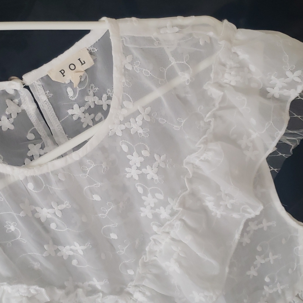1 med left💗NEW POL ruffle top Ivory - Picture 7 of 11